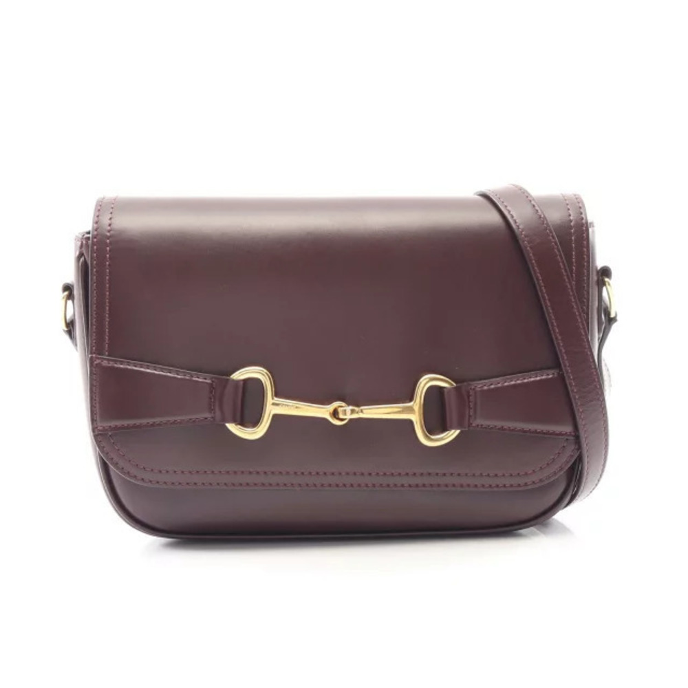 Celine Shoulder Bag Leather Bordeaux Purple